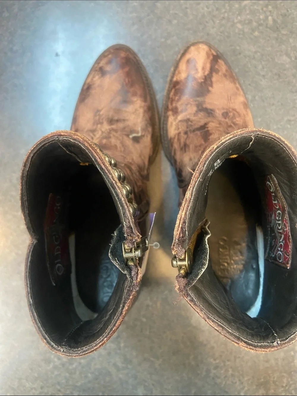 Old Gringo Copper Brown Studded Leather Ankle Boots - Women - Picture 5 of 7